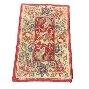 Vtg Safavieh Chelsea Collection Needlework Rug Floor Mat 100% Wool Floral Red